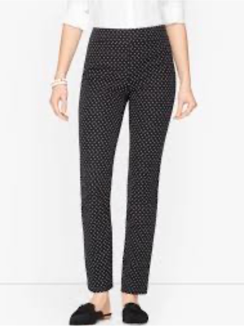 Nanette Lepore Black Polka Dot Skinny Ankle Pants